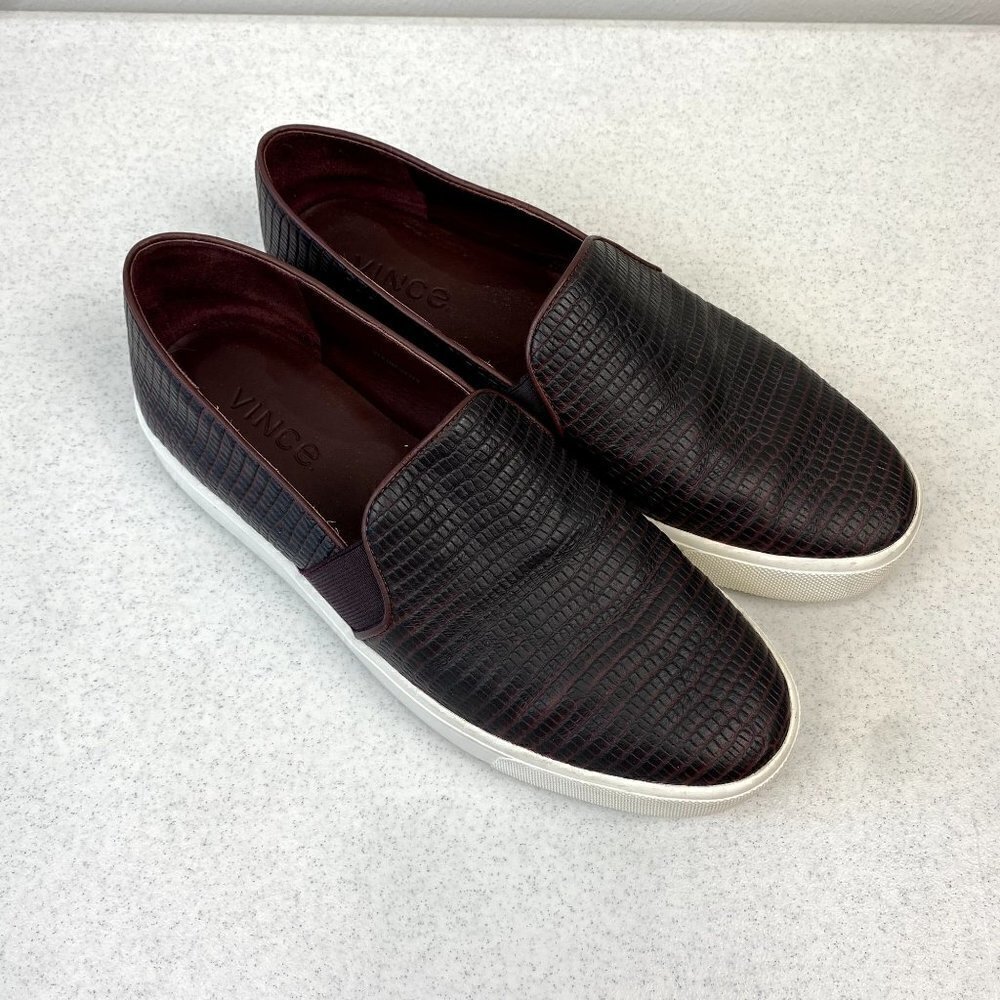 Vince Burgundy Leather Sneakers 8